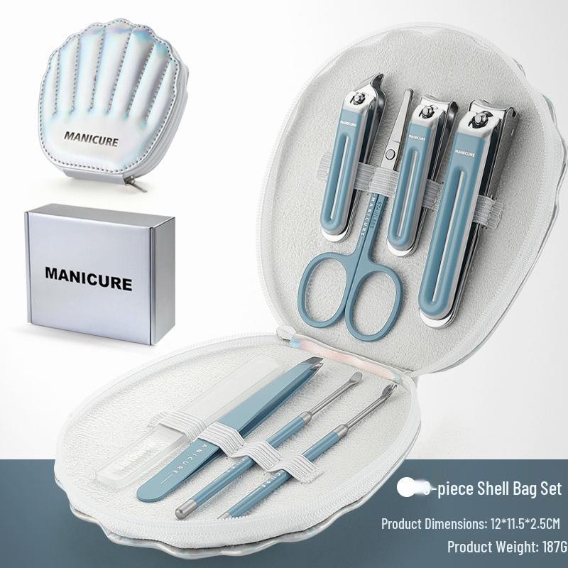 

High-End Anti-Splash Nail & Eyebrow Care Set with Leather Case