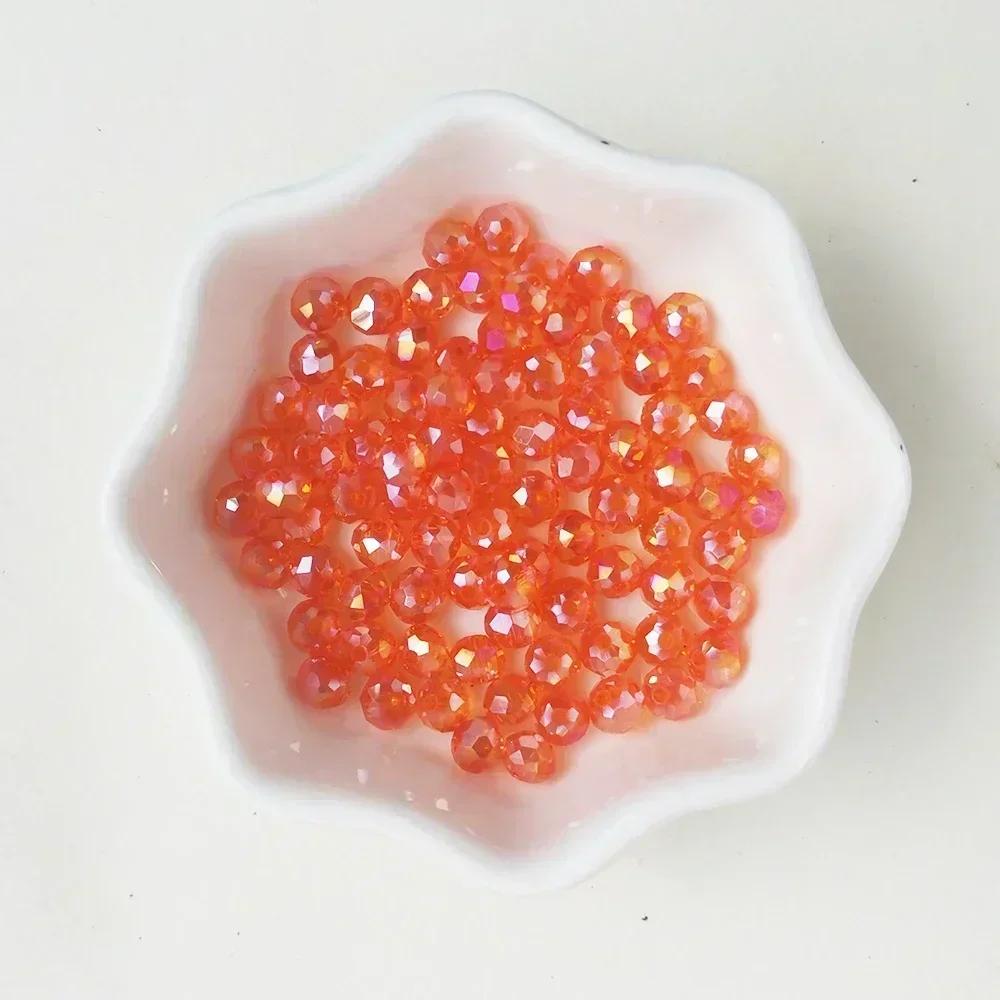 50pcs Translucent Czech Crystal Glass Bead Faceted Colorful Spacer Bead for Jewelry Making DIY Bracelet Necklace Accessories