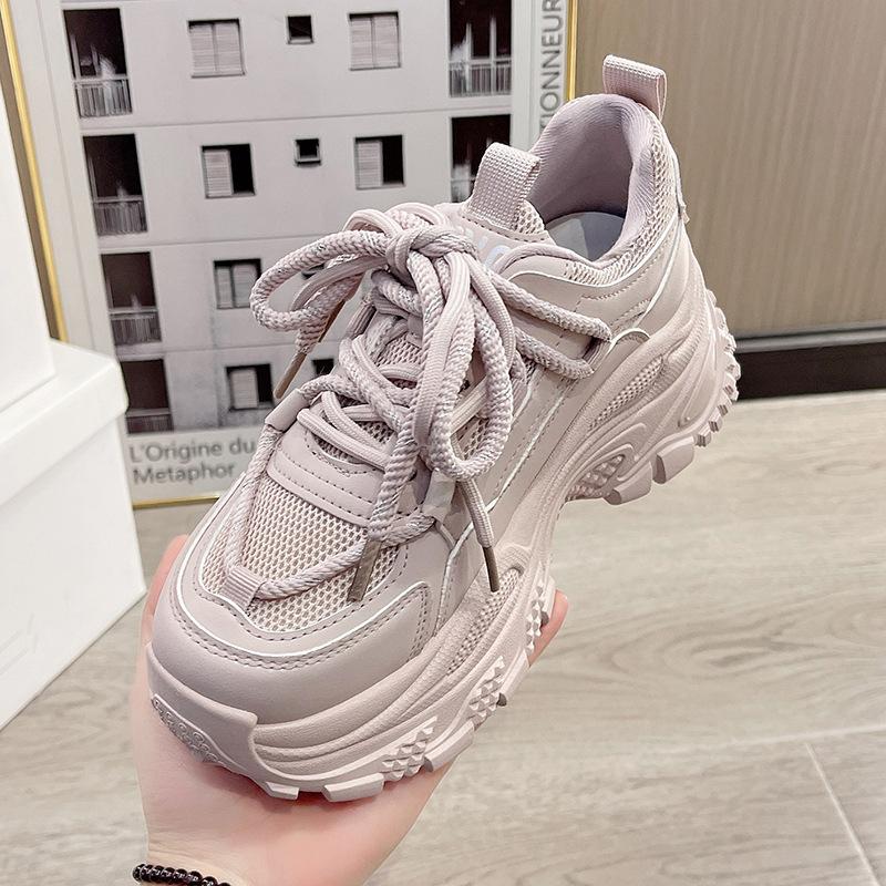 Platform Dad Shoes Women's 2025 New Popular Muffin Shoes Children's Shoes Versatile Pink Non-slip Women's Sneakers