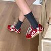 2025 autumn German training shoes color matching lace-up soft-soled mountaineering dad shoes versatile platform casual sports women's single shoes