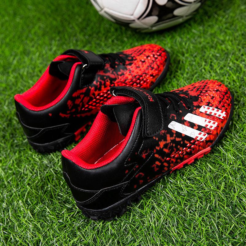 Children's Football Shoes Teens Boys Girls Students Kids TF Shredded Nails Velcro Training