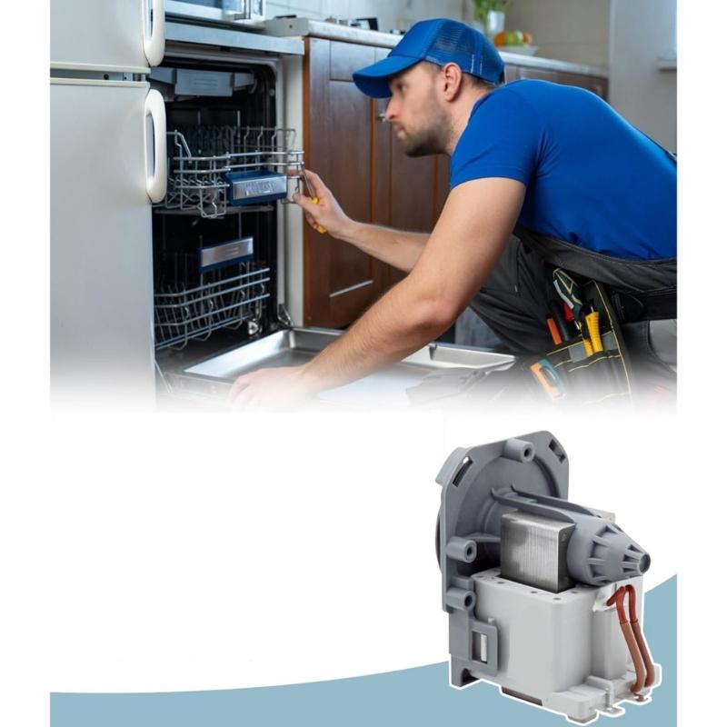 WD26X10049 Dishwasher Drain Pump Assembly Replacement Part for Fast Water Removal And Dry Dishes Easy Installation