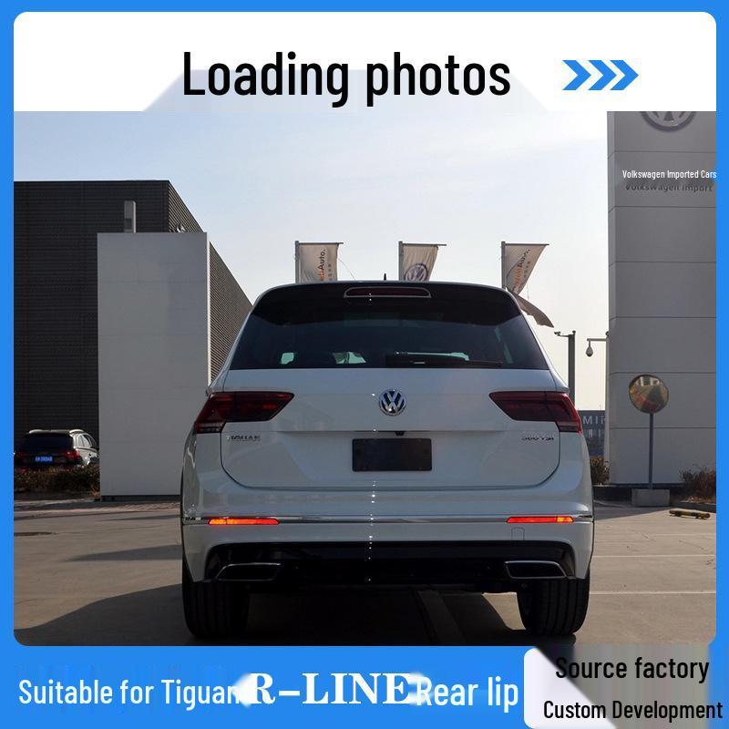 Tiguan R-line Rear Bumper Modification Kit for European Version Rear lip with adapter pipe, OEM Gray