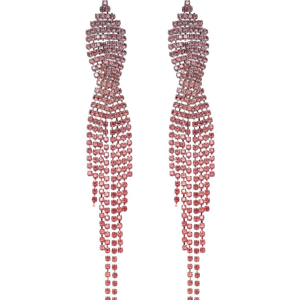 Temperament Light Luxury Niche, Full Diamond Twisted Earrings and Earrings