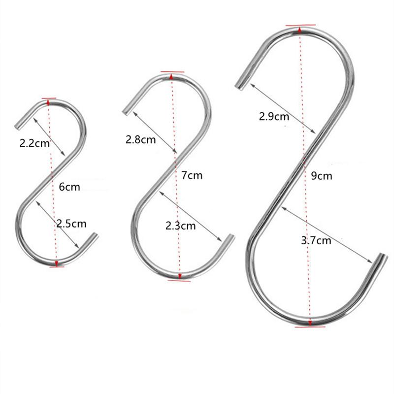 S-Haken aus Edelstahl mit scharfer Spitze, Haken zum Aufhängen von Utensilien, Fleisch, Kleiderbügel, für Metzgerei, Küche, Backutensilien
