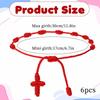 6 Pcs Red String Bracelet Red Rope Bracelet Adjustable Knot String Bracelets As Gift for Birthday Party Graduation New Year