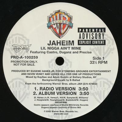 12inch Record JAHEIM, CASTRO, DUGANZ & MARCELLA P - Lil Nigga Ain't Mine PROA100259 Warner Bros. Re 2000 US Rap & Hip-Hop/R&B Used