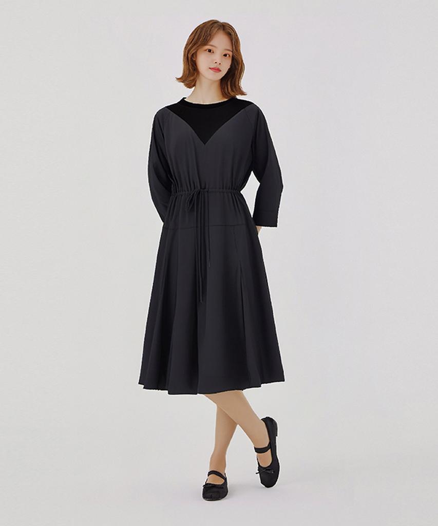 SOUP Waist String Mix Long Dress (Sy8Op30)
