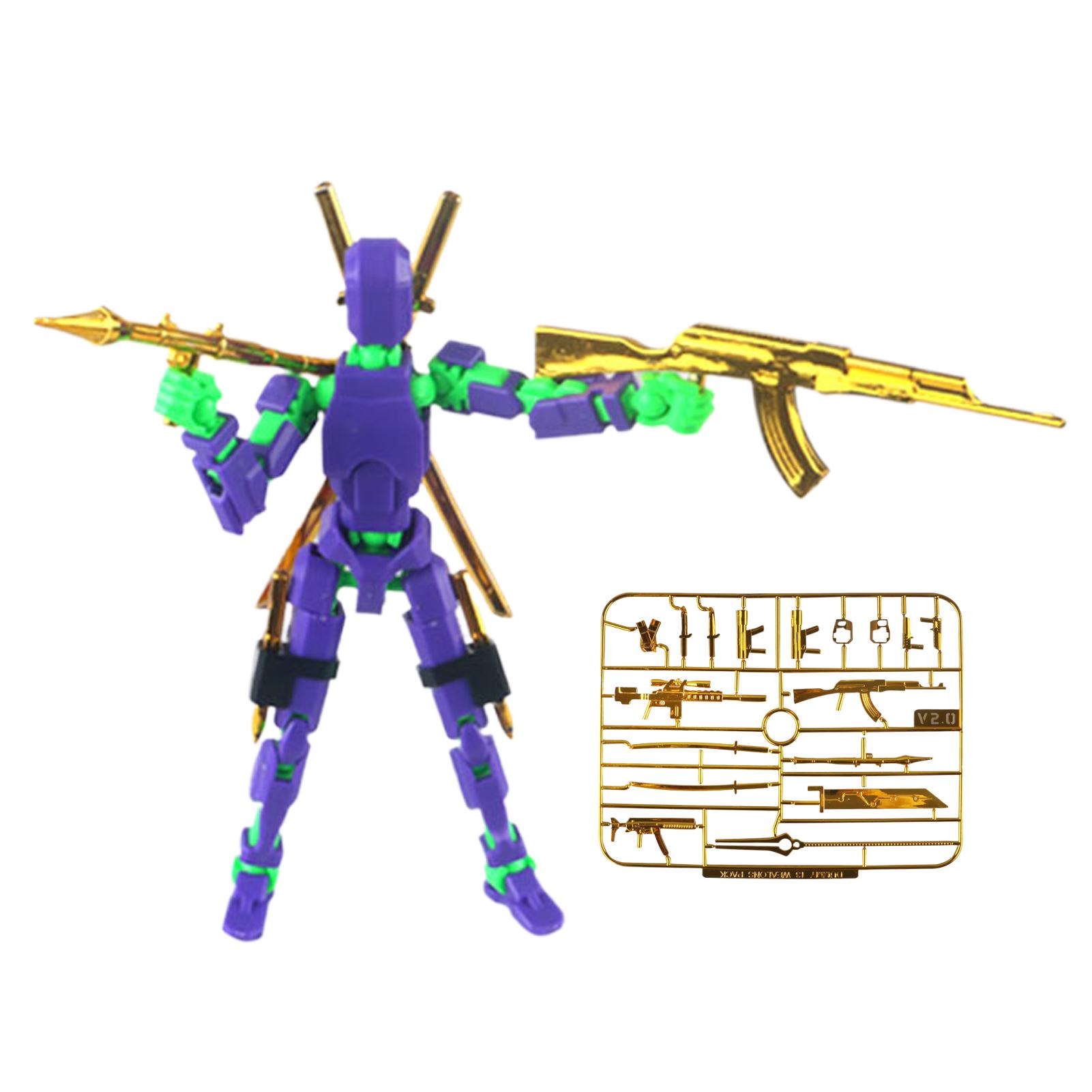3D Робот-трансформер с множеством суставов Креативный Печатный Манекен Манекены Модель для Действий Куклы Игрушки Детский Декор Для Девочек Мальчиков Подарок фиолетовый