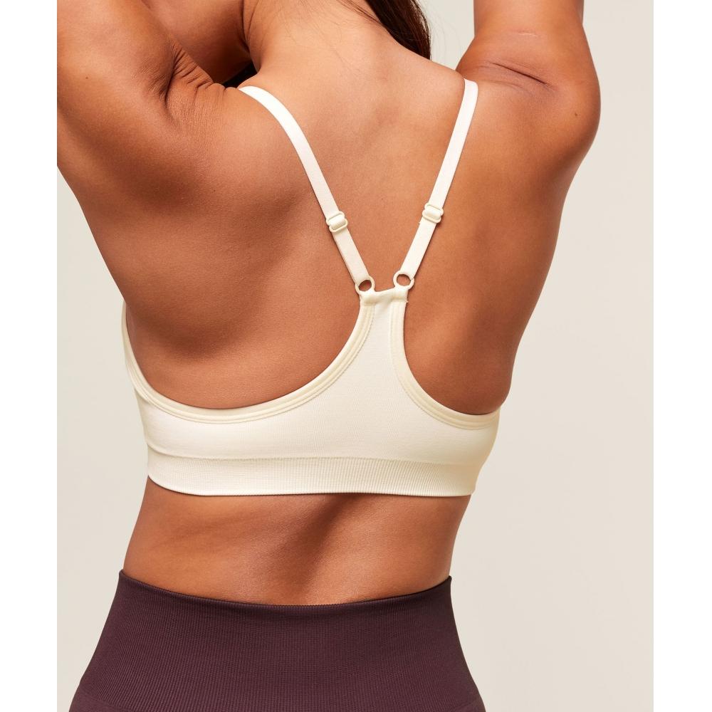 Gymshark Everyday Seamless Racerback Sports Bra Soft White B4c1v Wcmy