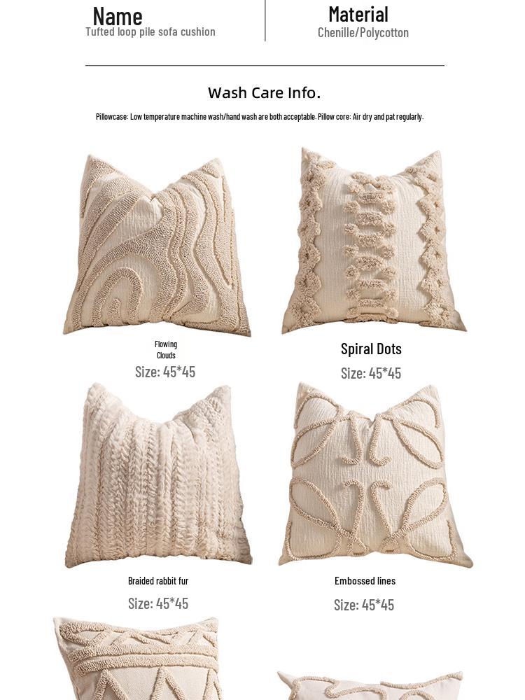 Luxury Minimalist Knitted Tassel Cushion Cover for Home & Hotel