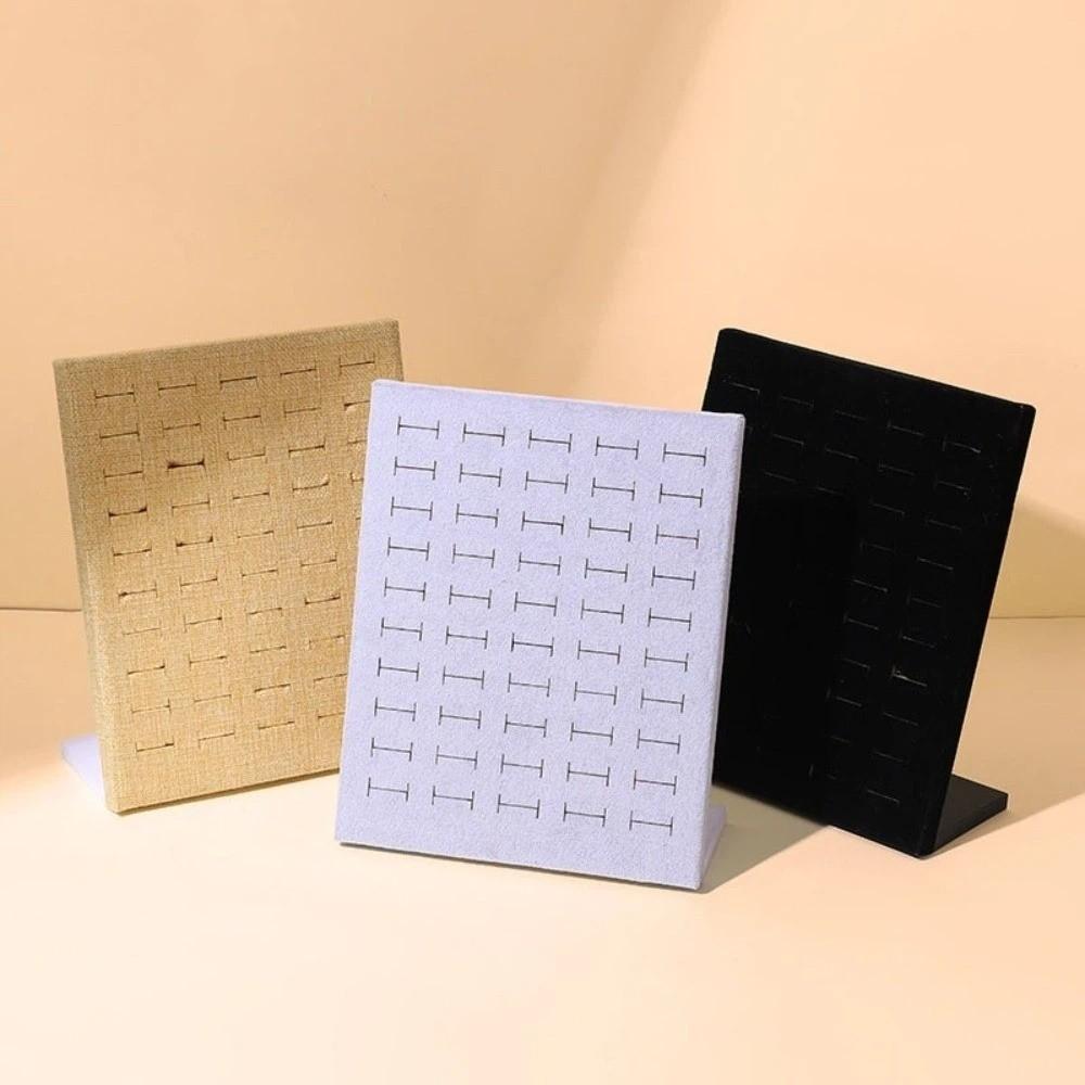 New Portable Ring Display Plate Plastic Flannel Ear Studs Holder Rings Storage Rack Jewelry Display