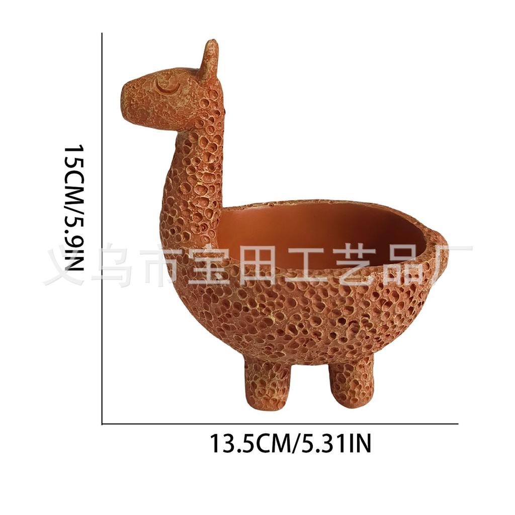 1 Piece of Nordic Style Cute Deer Flower Pot Resin Statue, Unique Animal Succulent Plant Flower Pot