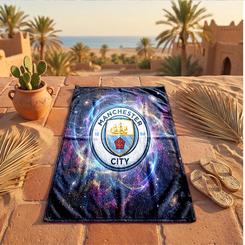 Asciugamano da Spiaggia in Microfibra con Stampa Manchester City Asciugatura Rapida Assorbente Grande Asciugamano per Spiaggia Nuoto Viaggio