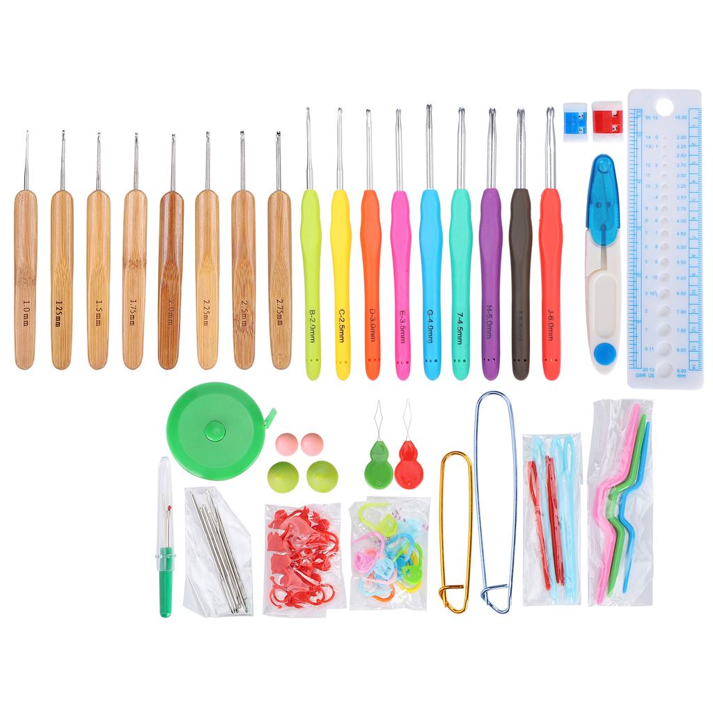 Crocheting Needle Colored TPR Soft Handle Knitting Crochet Set DIY Knitting AccessoriesPink