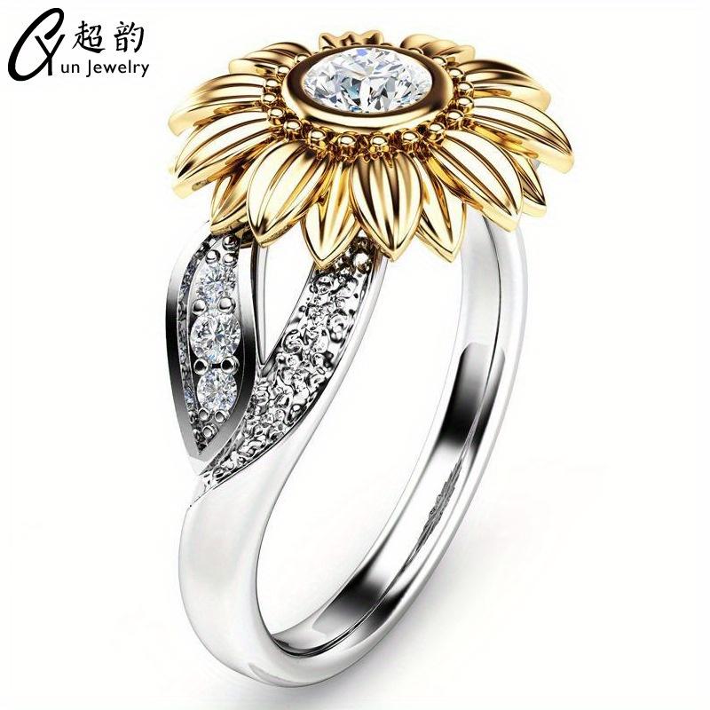 Women's Bohemian Sunflower Synthetic Zircon Ring - Colorful jewelryVintage Bohemian Party and Festival StyleDurable and elegant bracelet