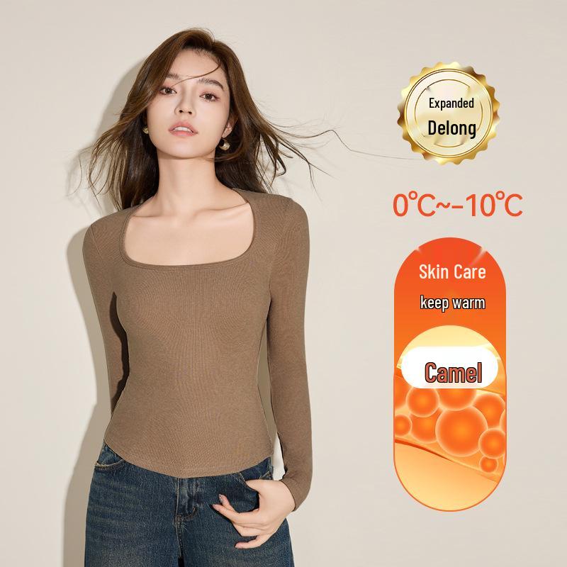 

10A Antibacterial Women s Warm Velvet Long-Sleeve Top with Chest Pads, Self-Heating for Autumn/Winter M (42.5-52.5 kg)