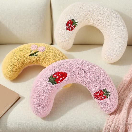 U-Shaped Pet Pillow Cat Neck Support Pillow Soft Fluffy Cat Calming Pillow with Cute Patterns Half Donut Cuddle Pillow for Cats And Small Dogs
