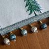 Embroidery Pattern Christmas Tree Elk Table Runner Stain-resistant with Tassel Ball Table Cloth Thickened Soft Table Cover