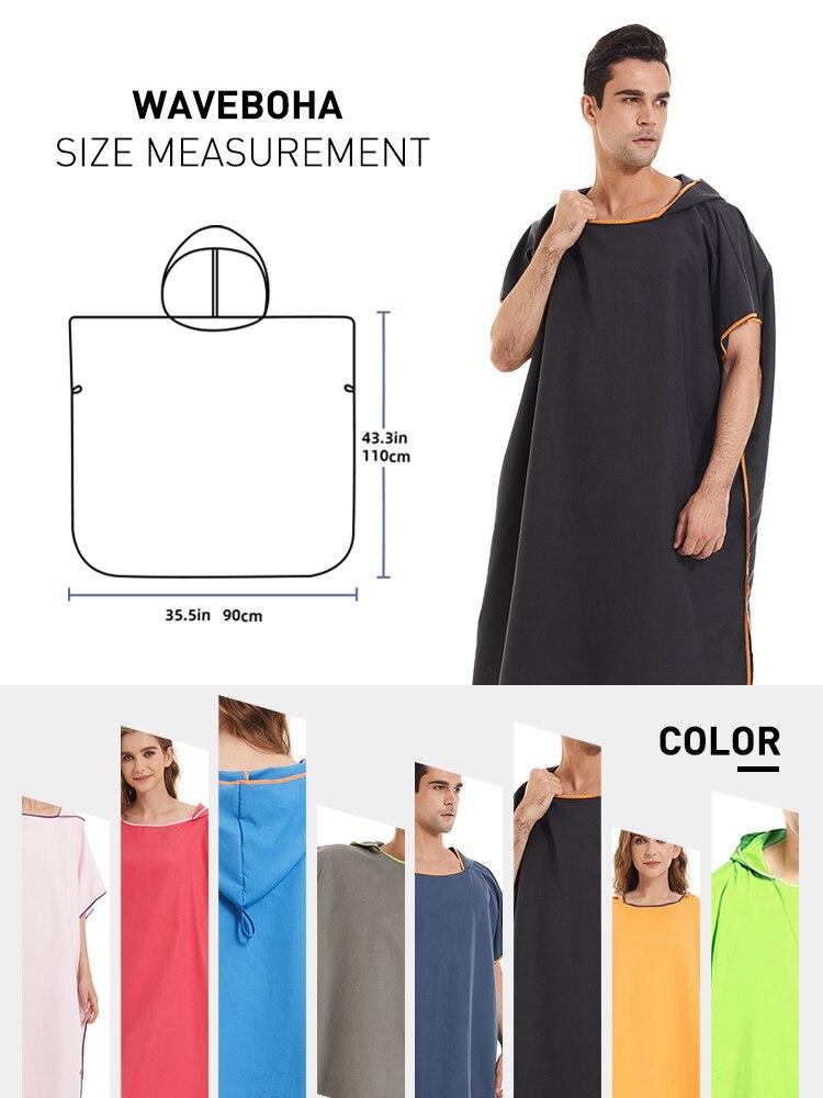 Microfiber Hooded Towel Men Women for Swim Beach Travel Quick Dry Changing Robe Cape Bath Towel Bathrobe Surf Poncho Sauna Play