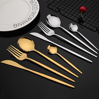 20Pcs Dinnerware Set Stainless Steel Tableware Mirror Dinner Gold Cutlery Set Steak Knife Fruit Fork Spoon Flatware Kitchen Set