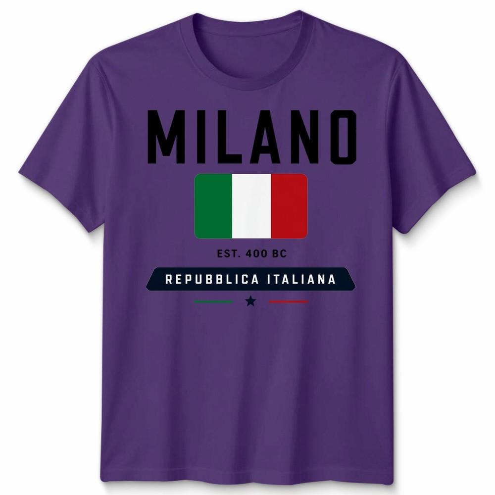 Milano Graphic Unisex Football T Shirt Casual White Soft Cotton Classic Top
