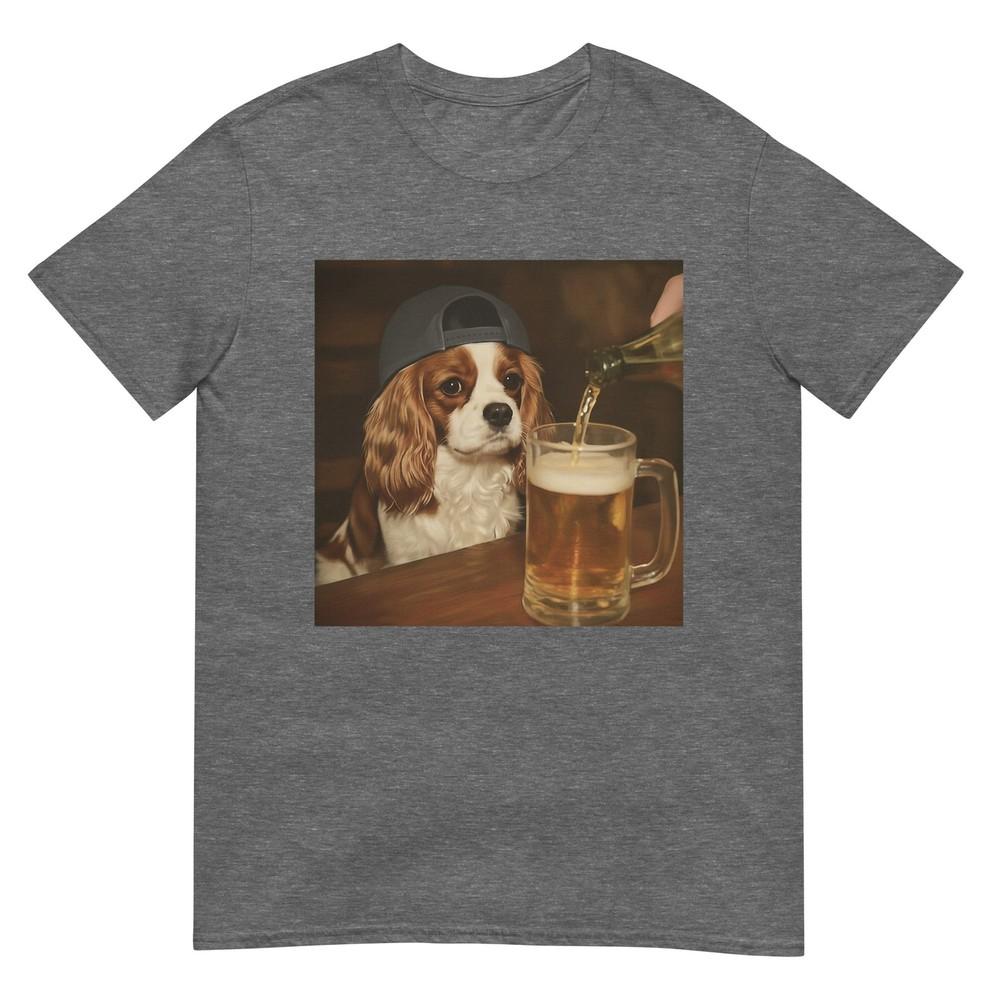 Cavalier King Charles Drinking Beer Funny Dog Meme TShirt