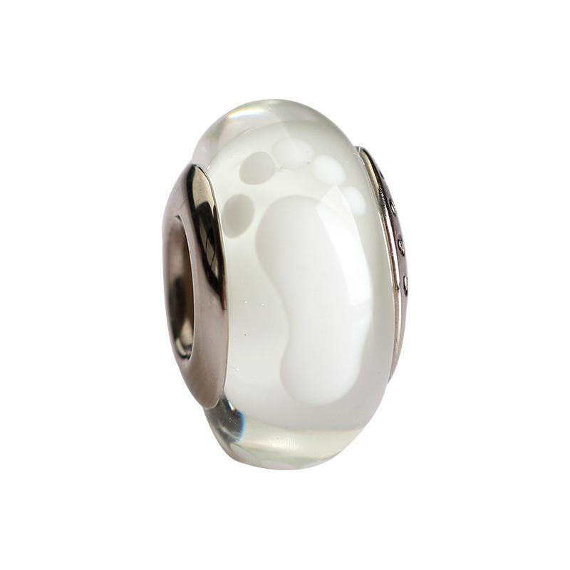 Original Copper Murano Glass Charm Colorful Footprint Cute Cat Claw Charm For Necklace Bracelet Diy Women Jewelry