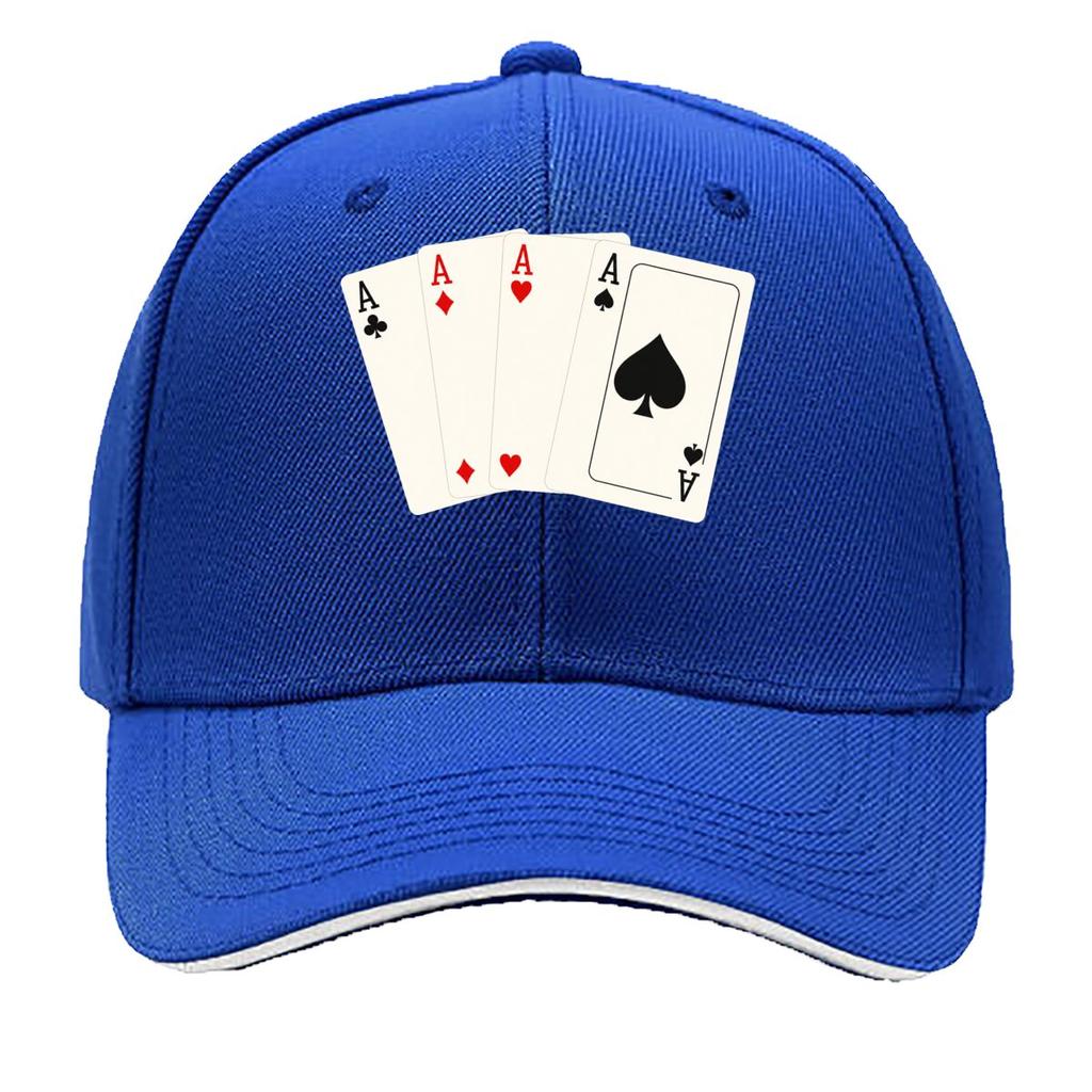 Four Aces Poker Card Fan Hip Hop Hat Fashion Outdoor Sports Sandwich Baseball Cap