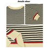 Women's Fashion Casual Fall Winter Stripe Print Long Sleeve O-Neck Tops Women's Clothing Woolen Knitwear Sweaters