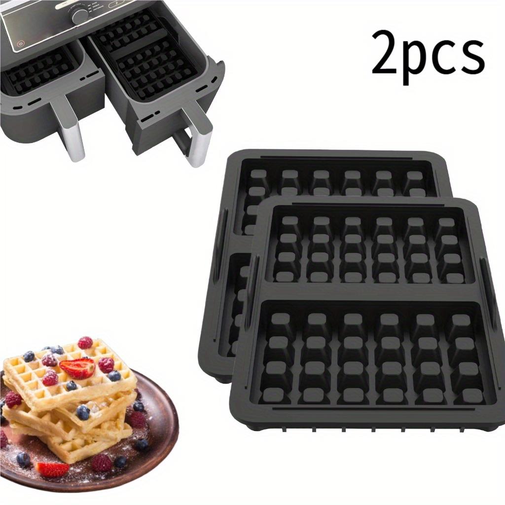 Waffle Mold Non-stick Reusable Silicone Air Fryer Liner Compatible with Ninja Versatile Accessories for Various Air Fryer Pad