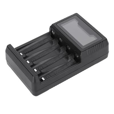 SEIVI PC Black Intelligent Protection USB LCD Display Screen Four Slot Battery Charger for AA AAA