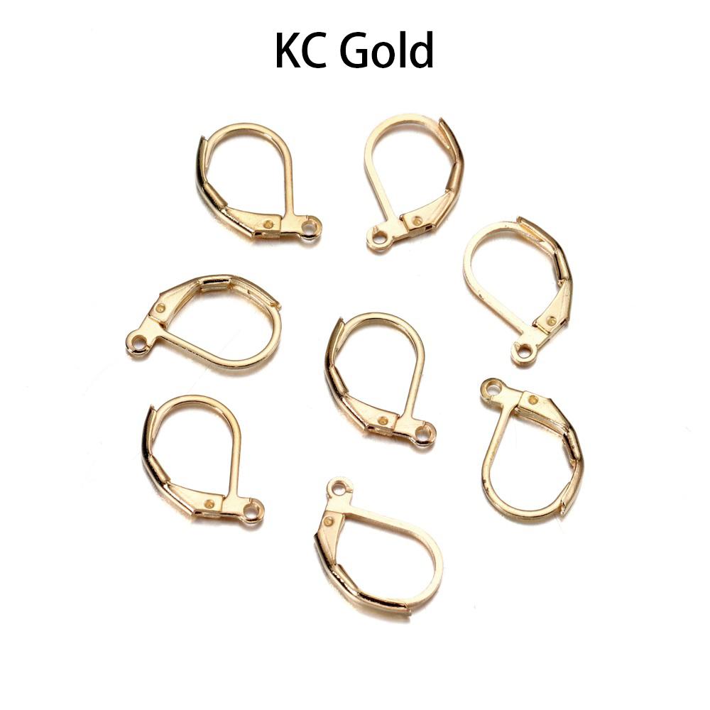 50pcs/lot Gold Silver French Lever Earring Hooks Wire Settings Base Hoops Earrings For DIY Jewelry Making Supplies Wholesale