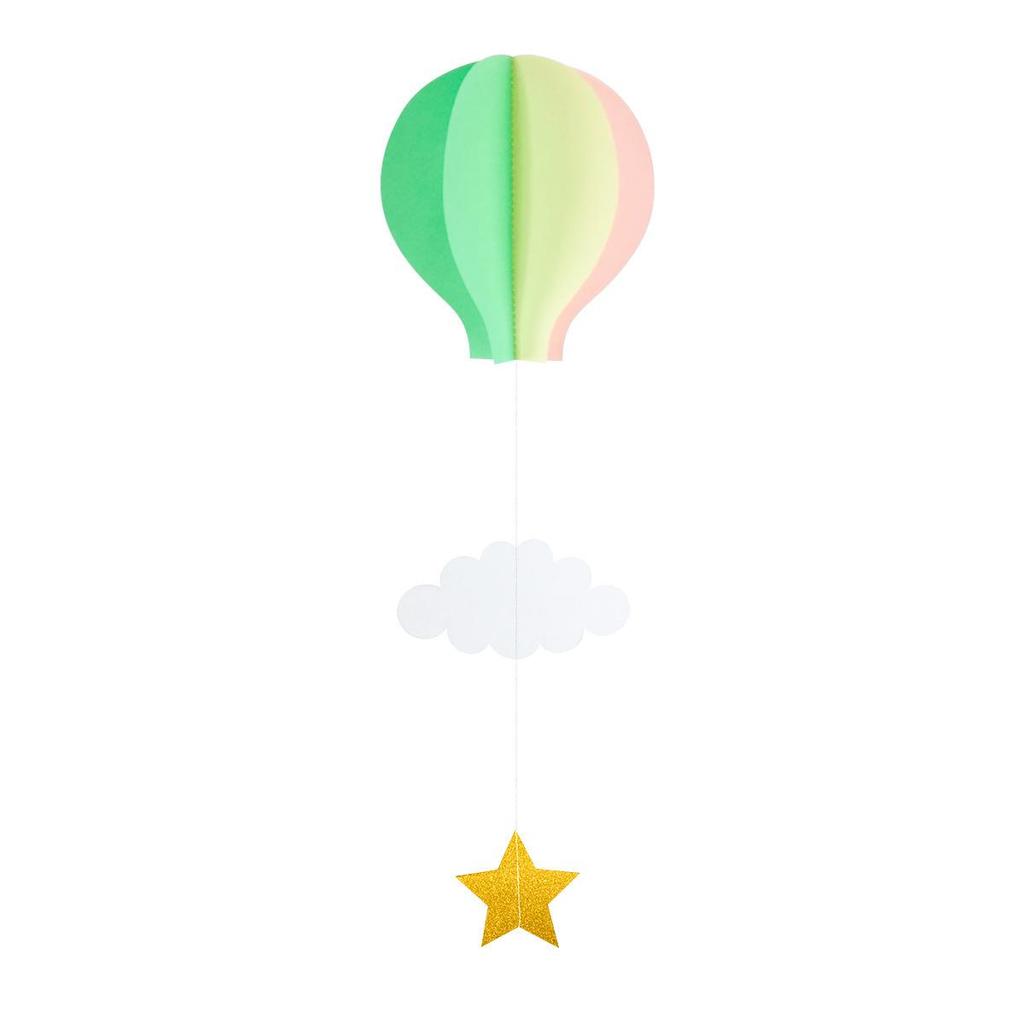 3D Heart & Hot Air Balloon Ornaments for Kindergarten Birthday Party Decor