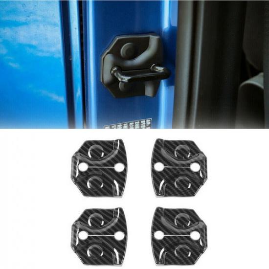 

Car Door Lock Cover Buckle Decor Trim Bezel Decal Carbon Fiber For Ford F150 15+