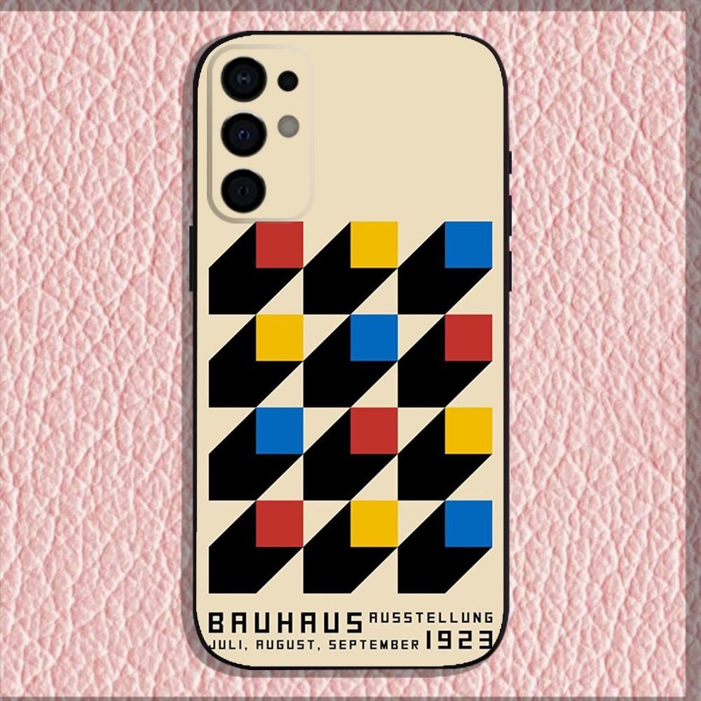 Geometric Bauhaus art Phone Case For Samsung S25,S24,S21,S22,S23,S30,Ultra,S20,Plus,Fe,Lite,Note,10,9,5G Black Soft Shell