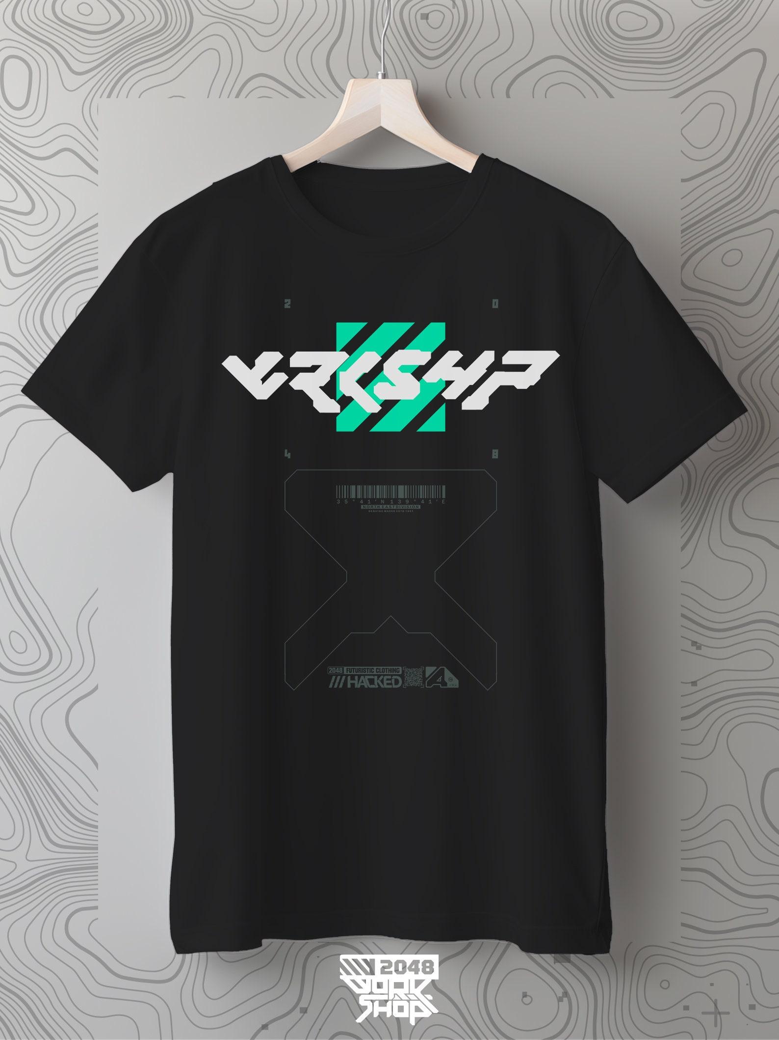 Techwear T-shirt: Cyberpunk Japanese Kanji Graphic Tee S