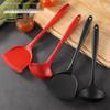 Silicone Kitchenware Set: Non-stick Spatula, Salad Spoon, Slotted Spoon, Rice Spoon, Flour Scoop, Strainer