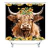 Printed Bathroom Shower Curtain Waterproof and Mildew-proof Shower Curtain Bathroom Dry and Wet Separation Shading Warm Shower Curtain