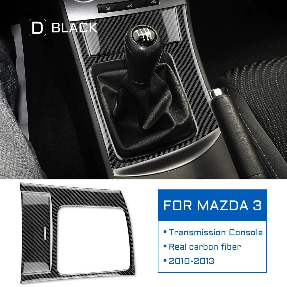 Para Mazda 3 2010 2011 2012 2013 Fibra de Carbono Forjada Suave Real Accesorios Panel de Marco de Palanca de Cambios de Coche Cubierta Pegatina Adorno Interior