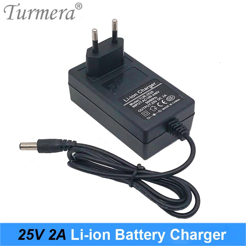 25V 2A Charger for 25V Screwdriver Shurik Battery DC 5.5*2.1mm with Indicator for 6S Battery Pack and Vacuum Cleaner Use Turmera