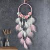 Pink Lovely Feathers Dream Catcher Large Window Hangings Handmade Wind Chimes Home Decorations Bedroom Wall Pendants For Gifts