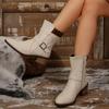 Short Boots 2025 Autumn/winter Women's Shoes Mid Length Boots New British Style Minimalist Casual Fashion Boots