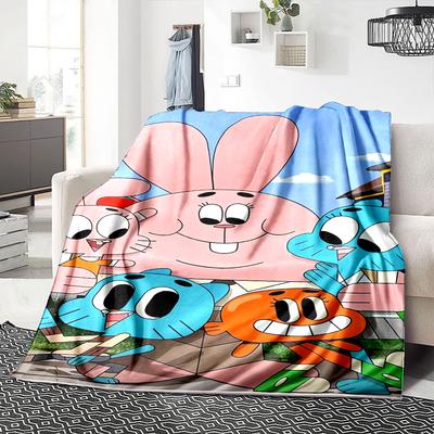 1Pc Bunny Friends Adventure Blanket For Couch Bed Plush Cozy Fuzzy Blanket Super Soft Warm Blankets For Fall And Winter 0918291