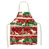 Christmas Snowflake Reindeer Gingerbread Man Print Linen Apron Sleeveless Dirty Resistant Cooking Bib 47x38cm 68x55cm