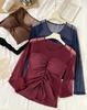 2026 Spring/Summer Women's Slim Mesh Layer Round Neck Long Sleeve Top