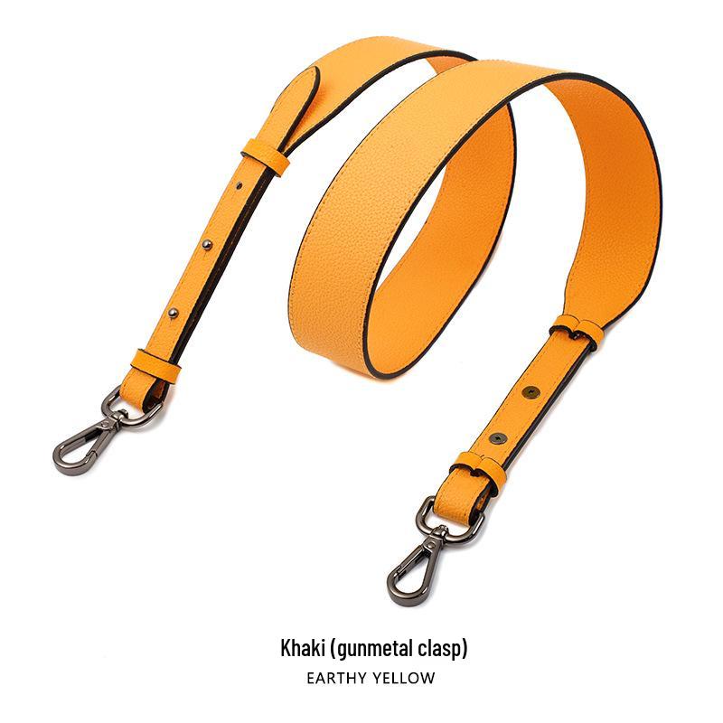 Breiter Schulterriemen aus Rindsleder mit genarbter und Litschi-Musterung - Vielseitiger, verstellbarer Taschen-Ersatzriemen