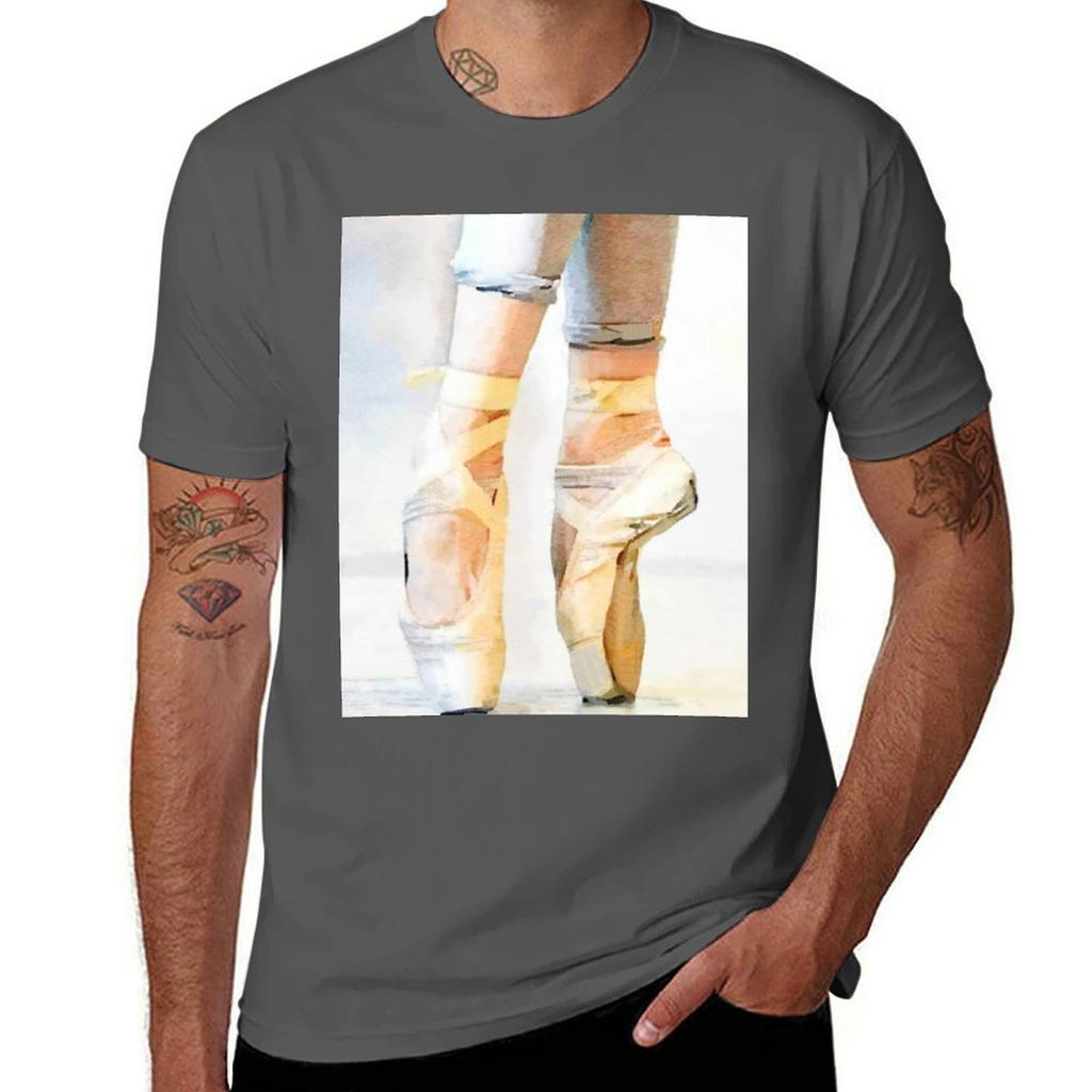 Ballerina En Pointe a Ballet Dancer Watercolor Print TShirt Plus Size Street Style Tee TShirt