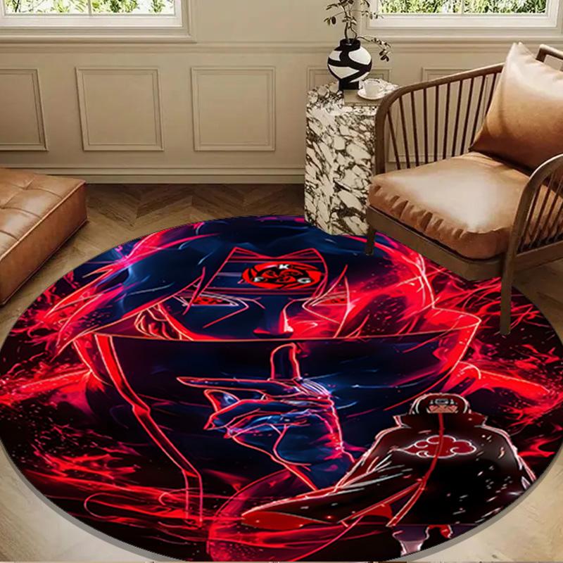 Dark Anime ninja Character Round mat Home Decor, Chair rug For livingroom,Bedroom, doormat home decor Birthday Gift Christmas Gifts