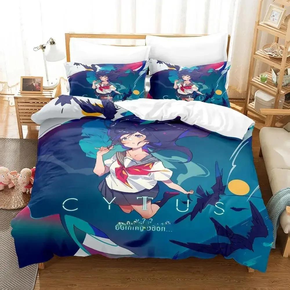 Cytus II Zestaw pościeli Pojedynczy Bliźniak Pełny Queen King Size Zestaw do łóżka Sypialnia dla dorosłych Dzieci Zestawy poszewek na kołdrę Druk 3D Anime Zestaw prześcieradeł